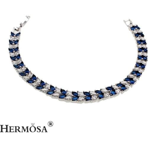 2 Colors Choice Hermosa Jewelry Bracelet 18.5cm For Women Blue Green Beauty Holiday Jared Jewellry Birthday Party Gift