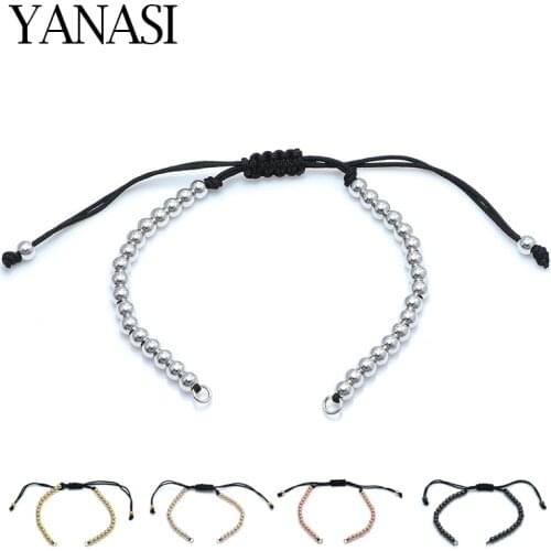 4 Colors Gold Sliver Copper Beads Adjustable Chain Link Accessories for Woman Man Bracelet Jewelry Making