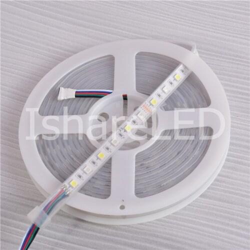 5m DC12V RGBW 60 Leds/m FPCB WHITE&BLACK 5050 RGBCW COOL WHITE IP67 LED STRIP