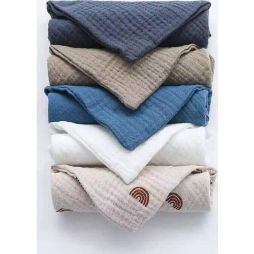 425F 5 Pcs Baby Cotton Square Towel Infant Hand Face Washcloth Handkerchief Muslin Cloth Feeding Bib Burp Cloth Saliva Towel