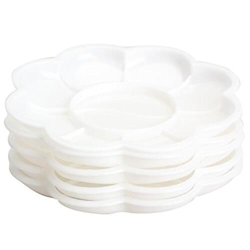 5Pcs Plastic Nail Art Paint Color Mixing Palette Plate Disk Essential Tool