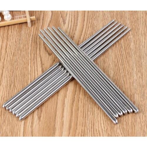500 pairs 22.5 cm Dinnerware Stainless steel chopsticks Rrestaurant Chinese Chopsticks Kitchen Durable Food Stick Sushi SN1216