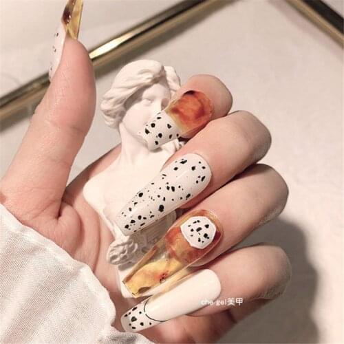 6g Amber Nail Polish Glue Popular Color Caramel Color Phototherapy Glue Quick-drying Semi-permanent Tearable TSLM1