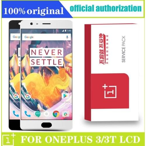 AMOLED 5.5'' Original Display For Oneplus 3 3T LCD Display Touch Screen with Frame for OnePlus 3 3T A3000 Display Replacement
