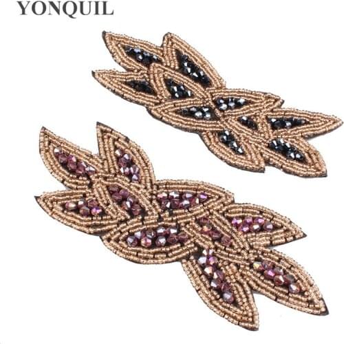 6*15 CM Handmade Rhinestone Appliques Sewing On Wedding Dresses Belt Sashes Pearl Crystal DIY Bridal Jewelry Accessory 12Pcs/Lot