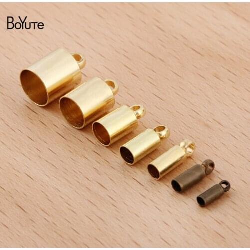 BoYuTe (200 Pieces/Lot) Inner 1-1.5-2-3-3.5-4-5-6MM Hole Tassel Caps Leather Cord End Caps Clasps DIY Jewelry Making Materials