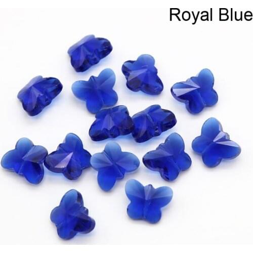 Sale Price !20pcs 14mm Royal Blue Briolette Pendants Crystal Glass Jewelry Loose BEADS Butterfly Curtain DIY Beads Free Shipping