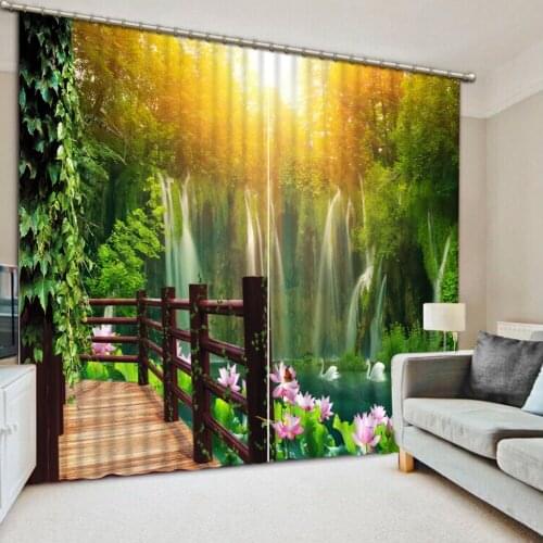 Decorative curtains Luxury Blackout 3D Curtains For Living room Bedding room Office balcony curtains