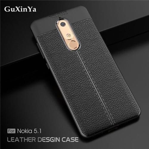 GuXinYa For Case Nokia 5.1 Phone Cover Luxury Leather ShockProof TPU Protective Case For Nokia 5.1 Funda For Nokia 5.1 TA-1075