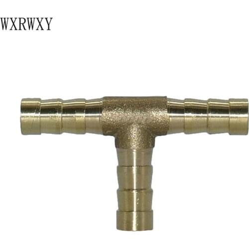 Wxrwxy Brass 8mm Tee barb connector 10mm Tee Hose splitter air-valve barb connector tubing splitter hose adapter 25pcs
