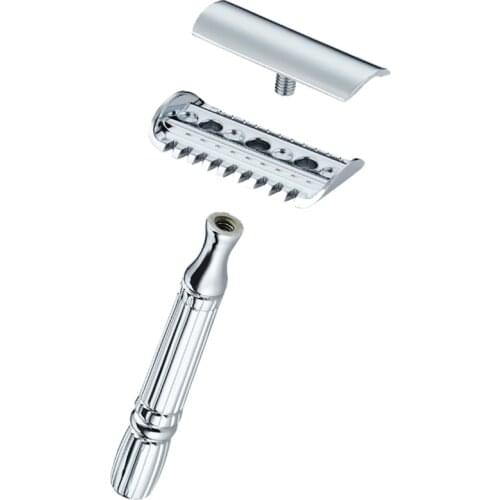 Men Shaving Safety Razor Double Edged Open Comb Classic Manual Shaver Metal Face Razors