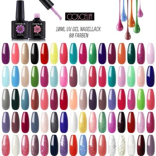 COSCELIA 80PCS Set For Gel Varnish 10ML Gel Nail Polish Set For Nail Art Manicure Set Gel Polish Kit All For Manicure Art Tools