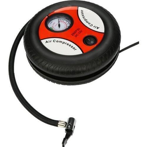 260PSI Round Car Tire Inflator Portable Car Tire Air Pump for Car Motorcycle Bicycle Cigarette Lighter Power Supply 12V150W