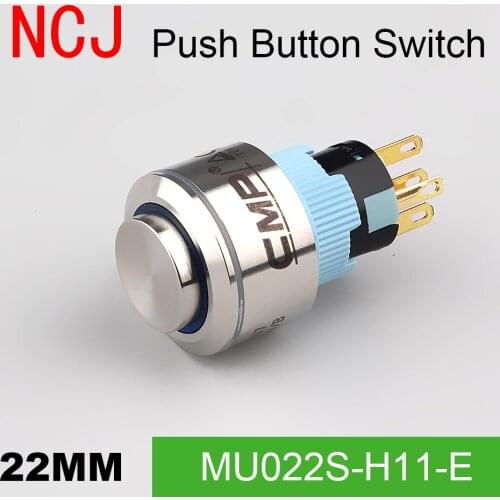 NCJ 22mm Metal Push Button Switch IP67 Maintained Alternate & Momentary push button switch with LED lamp 5A