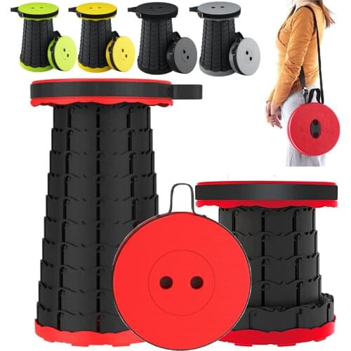 Retractable Stool Outdoor Camping Chair Portable Folding Beach Chairs for Camping Foldable Fishing Chair Stool Height Adjustable