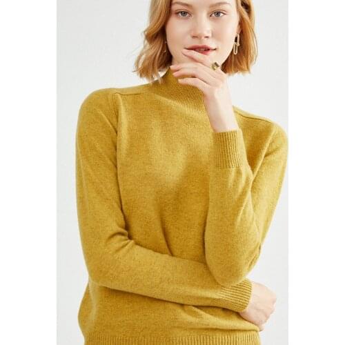Half Turtleneck Pullover Sweater Womens Large Size Loose Basic Pure Color Wild Knitted Bottoming Shirt 2021 Autumn Winter New