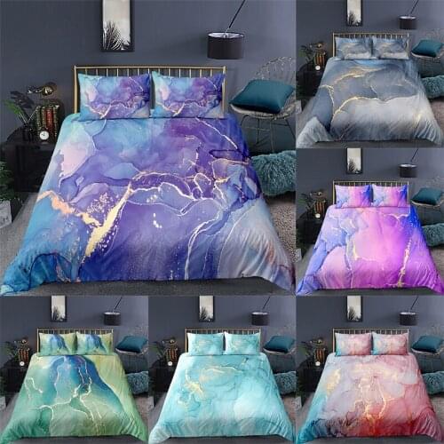 Luxury 3D 2/3pcs Marble Texture Print Bedding Set Twin Queen King Size Comforter Duvet Quilt Cover and Pillowcase Home Textile