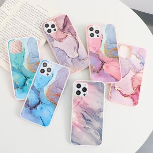 Luxury Marble Phone Case For iPhone 11 12 Pro Max Mini SE 2020 XR XS X 7 7Plus 8 6s Plus 5 5S Silicone Back Cover Soft TPU Coque