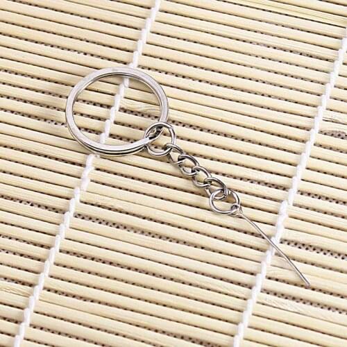 DIY Handmade Silver Round Heart Key ring DIY Crafts Keychain Accessories Dolls Toy Wool Pets Key holder