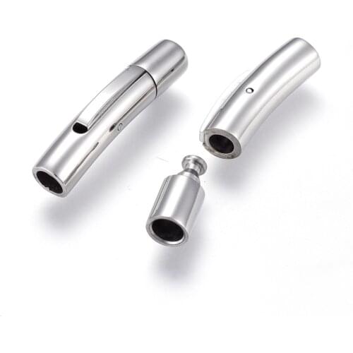 2Set 304 Stainless Steel Tube Bayonet Clasps For Jewelry making DIY Bracelet Necklace Accessories,Hole: 4mm 5mm 6mm