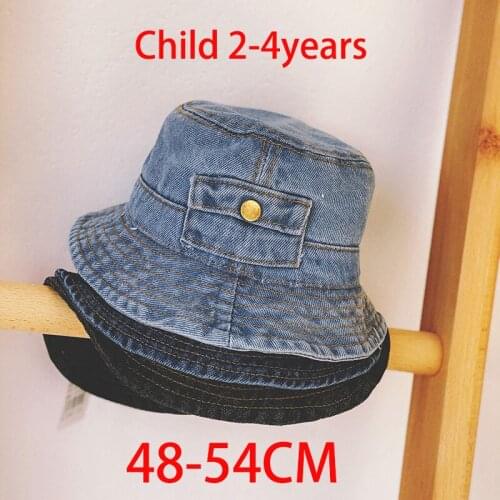 Foldable Denim Bucket Hats Cotton Washed Fishing Cap Outdoor Beach Holiday Cool Panama Childs Bucket Hat Basis Bob Hat Dropship
