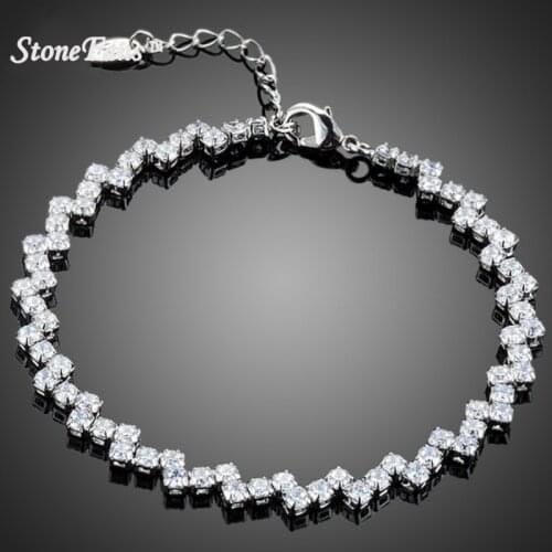 StoneFans Luxurious Party Jewelry With 72pcs Top Grade Cubic Zirconia Tennis Bracelet Rhinestone Bracelet Wedding Women Jewelry