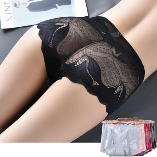 4pcs/lot Lace Underwear Women Girls High Waist Breathable Briefs Abdomen Hips Sexy Female Ladies Seamless Panties