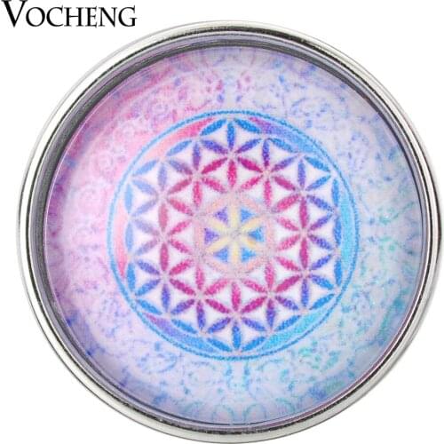 Vocheng Snap Charms Glass Blossom 18mm Copper Metal Vn-1623