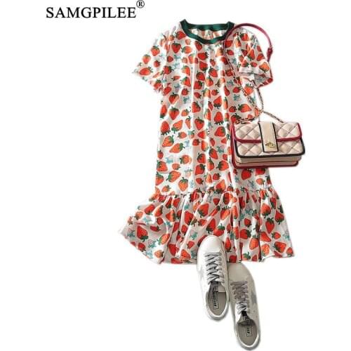 Dress Women 2020 Office Lady Women Summer Sundress Trumpet Mermaid Print Short Knee-length Empire O-neck Dress Womens Summer 3XL