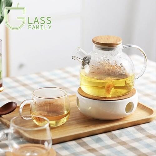 1000Ml Water Pitcher Borosilicate Glass Teapot Heat-Resistant Clear Kettle for Hot/cold Water Carafe Ice Tea and Juice Beverag
