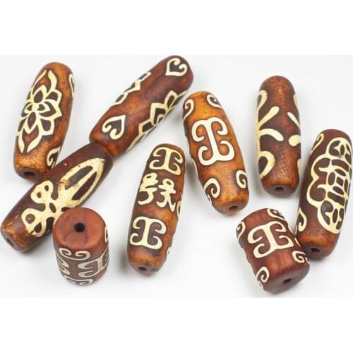 13-14x28-44mm classic God and Sanskrit pattern Dzi agate, For DIY Jewelry Making ! We provide mixed wholesale for all items