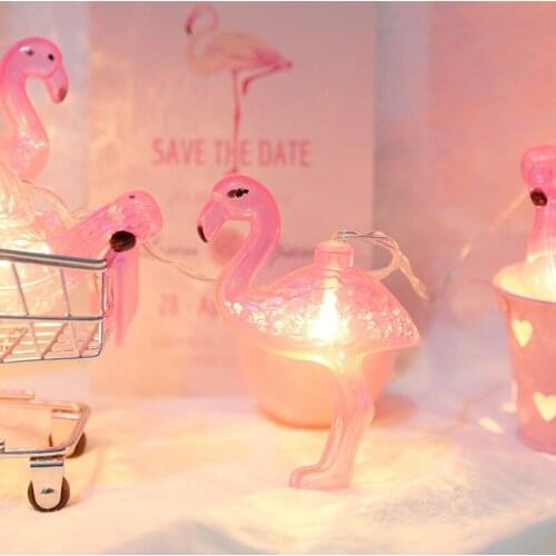 2M Mini LED Bulbs Flamingo Decoration Lights For Summer Hawaian Party Star Light Garland Wedding Party Decor Supplies
