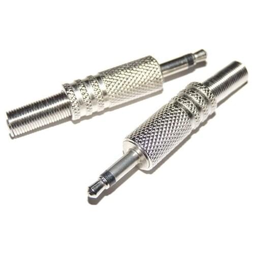 20pcs Mono metal 1/8 3.5mm Male plug with spring Audio Headphones Headset speaker connector