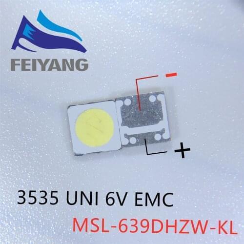 200PCS UNI High Power LED LED Backlight 2W 6V 3535 165LM Cool white LCD Backlight for TV TV Application