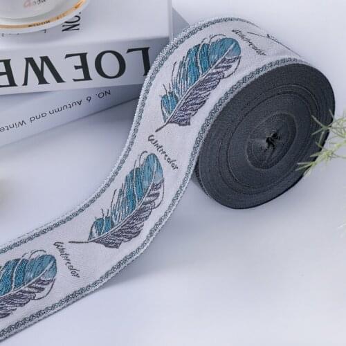 25M/Lot 3cm/9cm Wide Feather Jacquard Curtain Lace Trims Belt Curtain Accessories DIY Sofa Cushion Costumes Lace Ribbon Belt