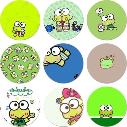 58mm cute cartoon frog keroppi Icons Pins Badge Decoration Brooches Metal Badges For Backpack Decoration