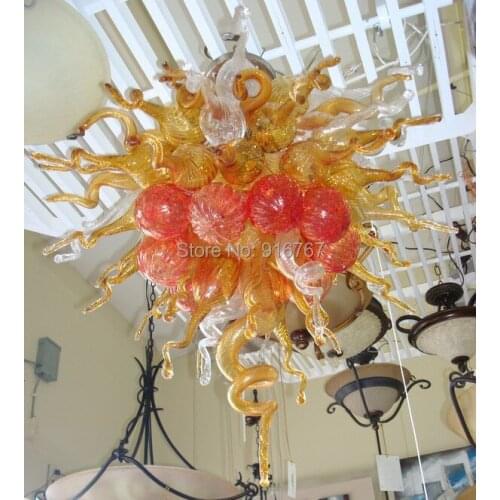 Free Shipping UL/CE 110v/220v LED Chandelier Colorful Handmade Glass Lamp Shade