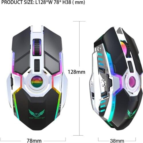2.4G Bluetooth Wireless Rechargeable Mute LED Backlight Gaming Mouse for Laptops/Computers Mouses