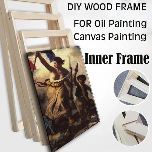 Wood Frame For Canvas Oil Painting Nature Wood DIY Light And Safe Nature Frame For Diamond Painting Inner Frame Wall Art Decor