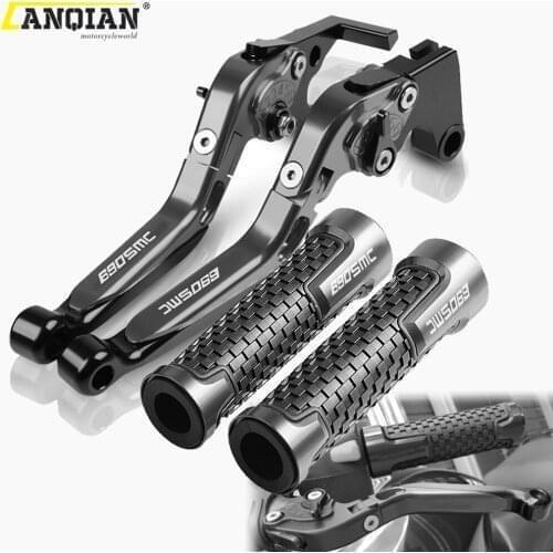 For 690 SMC SMCR 690SMC 690SMCR 2014 2015 2016 Motorcycle Accessories Aluminum Adjustable Brake Clutch Levers Handle Bar Grips