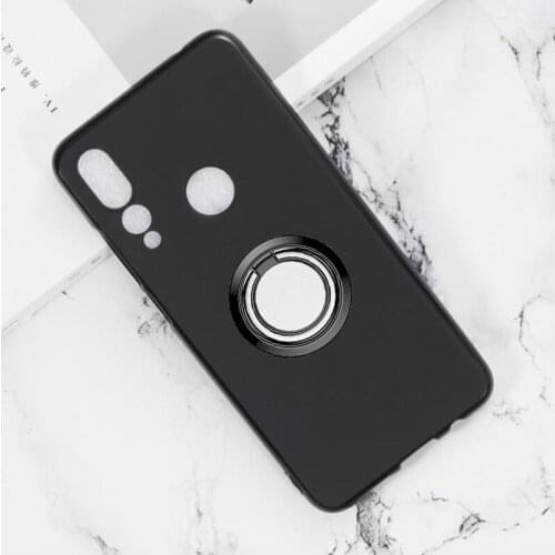 For Lenovo Z5s Back Ring Holder Bracket Phone Case Cover Phone TPU Soft Silicone Cases for Lenovo Z5s 6.3"