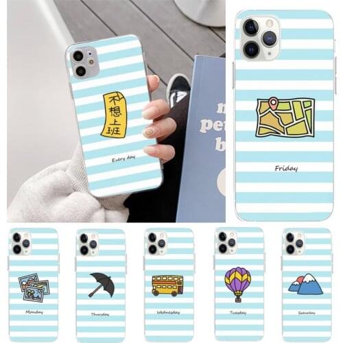 Daily Life A Week Phone Case For Iphone11 12 Pro Max SE 2020 6s 7 8 Plus X Xs Max Xr Transparent Soft Silicone Cover