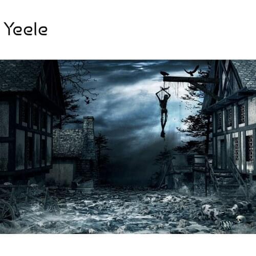 Yeele Photocall Halloween Background Grunge House Bat Skeleton Baby Portrait Backdrop Photography Photo Studio Photographic Prop