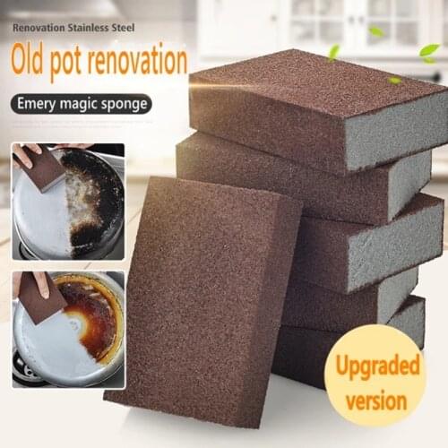 Sponge Eraser Rust Remover Brush Dish Pot Cleaning Brush Sponge Emery Descaling Clean Rub Pot Kitchen Tools Gadgets
