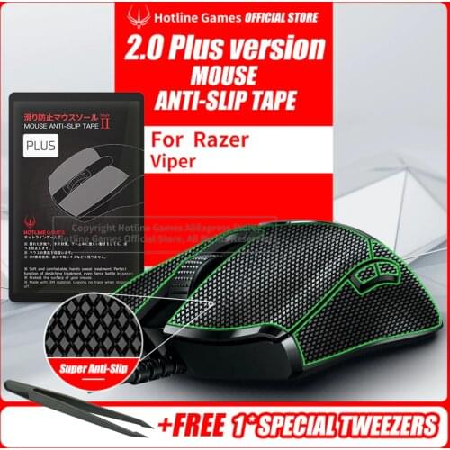 Hotline Games 2.0Plus Mouse Anti-Slip Grip Tape for Razer Viper / Viper Ultimate,Grip Upgrade,Moisture Wicking,Easy to Apply