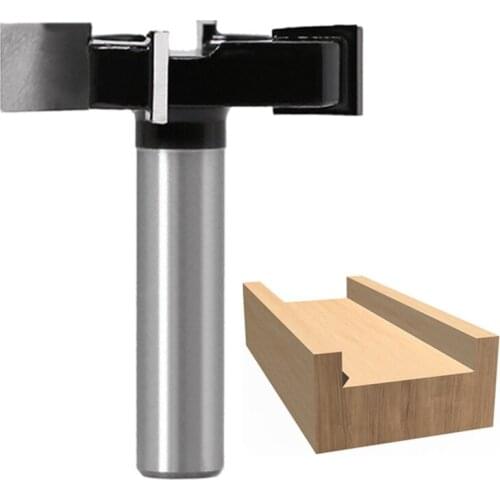 12mm 1/2" Shank Wood Milling Cutter Planing Adapter Collet Surfacing Flattening Router Bit T-blade Slab Woodworking Tool