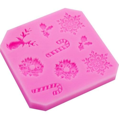 Baking Tools Christmas Crutches Snowflake Silicone Mold 15-411