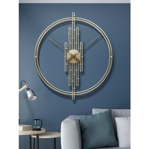 Simple Wrought Iron Wall Clocks Wall Hanging Ornament Home Livingroom Wall Sticker Crafts Hotel Mute Clock Wall Mural Decoration