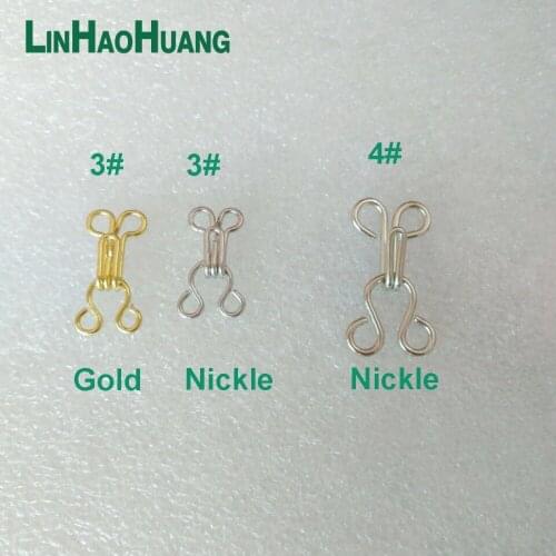 Wholesale 150pairs/lot metal brass bra underwear hooks eyes pant skirt hook / eye silver nickle/gold free shipping 2016091303