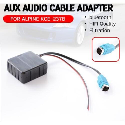 Bluetooth Aux Receiver for KCE-237B Cable Adapter with mic Hifi Quality wireless audio interface for Alpine 2009+ CDE-W203Ri
